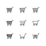Shopping Cart Icons on white background