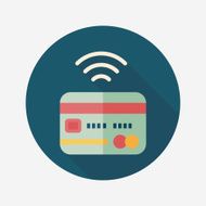 credit card flat icon with long shadow eps10 N86