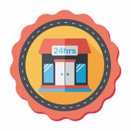 Building convenient store flat icon with long shadow eps10 N15