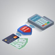 Mobile payment concept with a symbol of credit card on N3