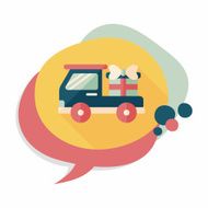 shopping cart flat icon with long shadow eps10 N94
