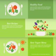 Banners or cards with vegetables Vector illustration N2