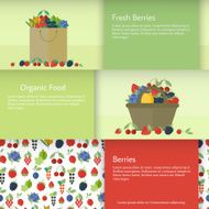 Banners or cards with berries in flat style Vector illustration
