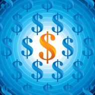 Vector - dollar sign on pattern background