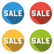 Collection of 4 isolated flat colorful buttons for sale