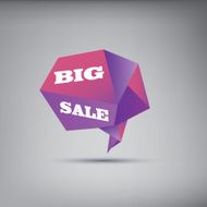 Big sale poster background with modern low polygonal shape 3d