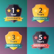 Warranty signs set in halftone texture style N2