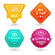 Sale signs and symbols set