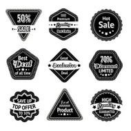 Sale tags and stickers set
