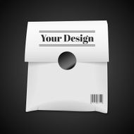 Paper Bag Package Illustration Isolated On Black Background Product Packing