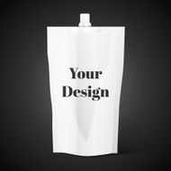 Blank spout pouch bag foil or plastic packaging