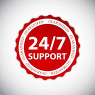 Vector 24 7 SUPPORT Sign Label Template N8