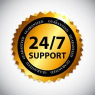 Vector 24 7 SUPPORT Sign Label Template N10