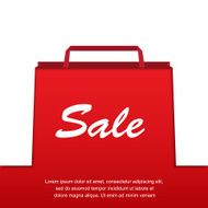 Shopping bag on red background illustration