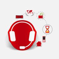 Set of sticker design High-tech communication concept