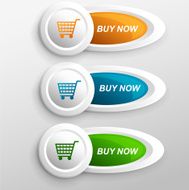 Colored rectangular web buttons buy now N3