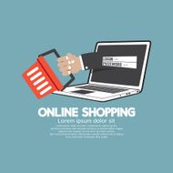 Shopping Cart With Laptop Online Concept
