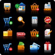 Shopping black background