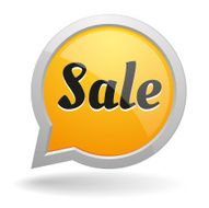 Big yellow sale speech bubble