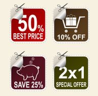Vector sale coupons