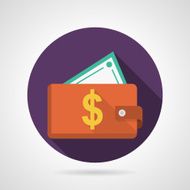 Flat vector icon for red wallet