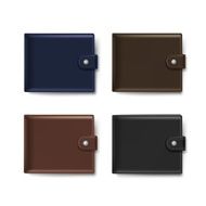Vector Set of Leather Wallets Isolated on White Background