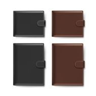 Vector Set of Leather Wallets Isolated on White Background N2