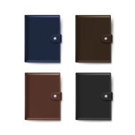 Vector Set of Leather Wallets Isolated on White Background N3