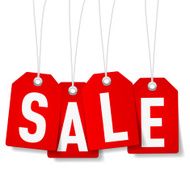 Red price tags with Sale word
