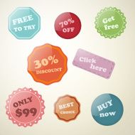 Set of vector stickers and labels