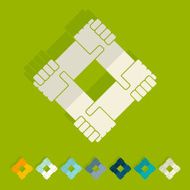 Flat design handshake N3