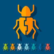Flat design beetle N2
