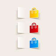realistic design element shopping bag package N6