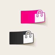 realistic design element shopping bag package N7