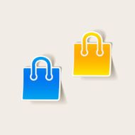 realistic design element shopping bag package N8