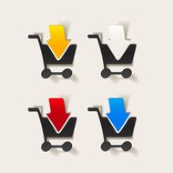realistic design element grocery cart arrow N4