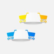 realistic design element grocery cart N3