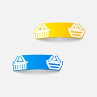 realistic design element food basket N6