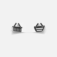 realistic design element food basket N7