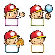 Various styles of Red Delivery Man Mascot Sets
