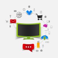 Set of sticker design Online shopping concept N11