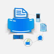 Set of sticker design High-tech communication concept N2
