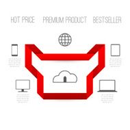 Paper with red origami ribbons Promotion speech paper N2