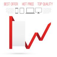 Busines product diagramm Paper frame with red line Corporate graphic N2