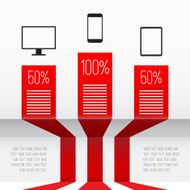 Infographic diagram Red line with percent Technology product offer N2
