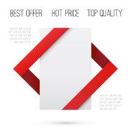 Price tag Sale Red ribbons Origami paper Vector object N2