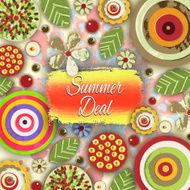 Summer deal Offer tag motivational background Discount Flowe
