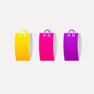 realistic design element shopping bag package N9