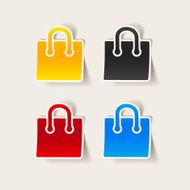 realistic design element shopping bag package N11