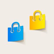 realistic design element grocery bags N3